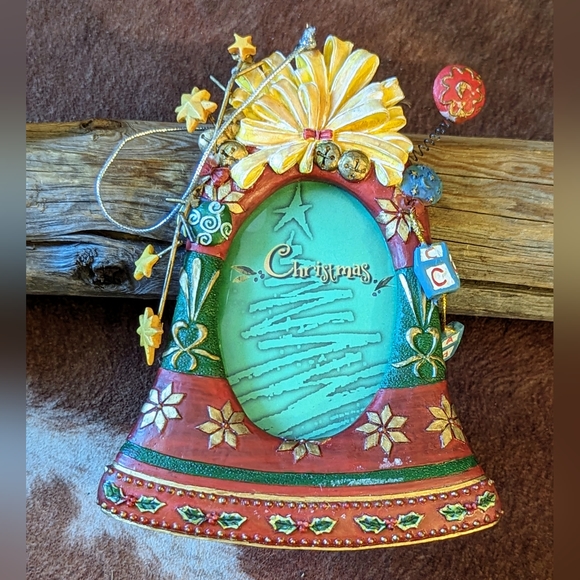 Two's Company Handcrafted Painted Vintage Christmas Bell Frame/Ornament - Picture 8 of 8